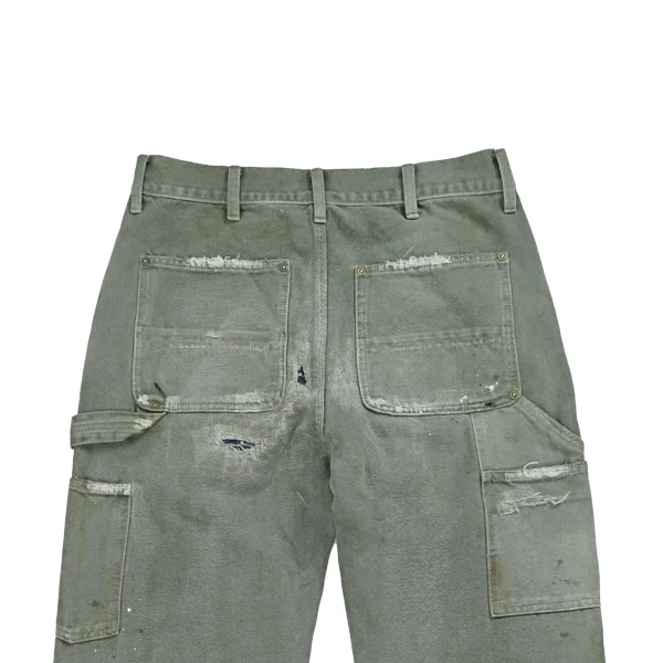 American Vintage Men's Loose Casual Street Niche Straight Leg Long Pants Splash-Ink Worn Cargo Jeans Distressed Dark for Winter - Image 3
