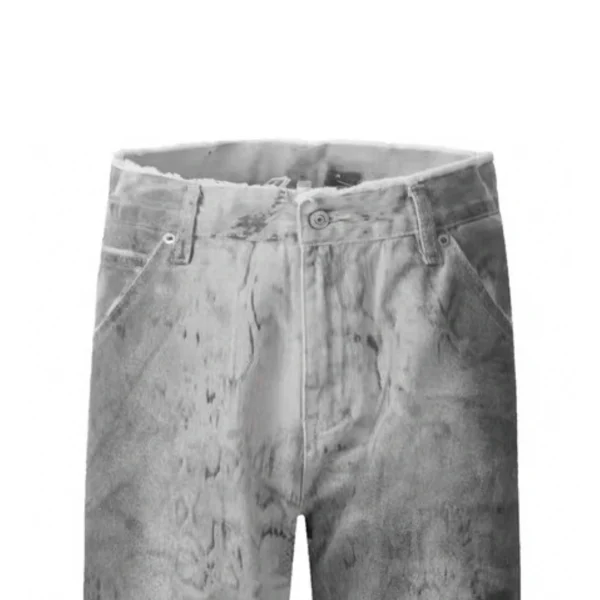 Autumn Men's Denim Straight Leg Wide-Leg Pants American Street Fashion Tie-Dye Snake Print Loose Washed Jeans - Image 3