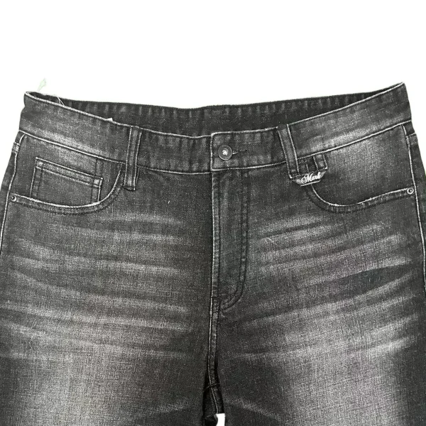 Summer Men's Trendy Denim Shorts Y2K Streetwear Style High Waist Wide Leg Pants Embroidered Loose Fit Dark Casual - Image 3