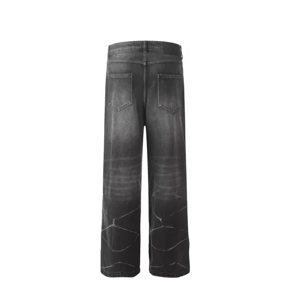 100% Cotton Men's Denim Jeans Pants Men's Casual Straight Style Mid Waist Washed Solid Hole for All Export - Image 2