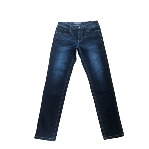 100% Cotton Denim Men's Straight Cargo Pants Ocassional Indigo Vintage Style Mid Waist Dark Washed for Spring