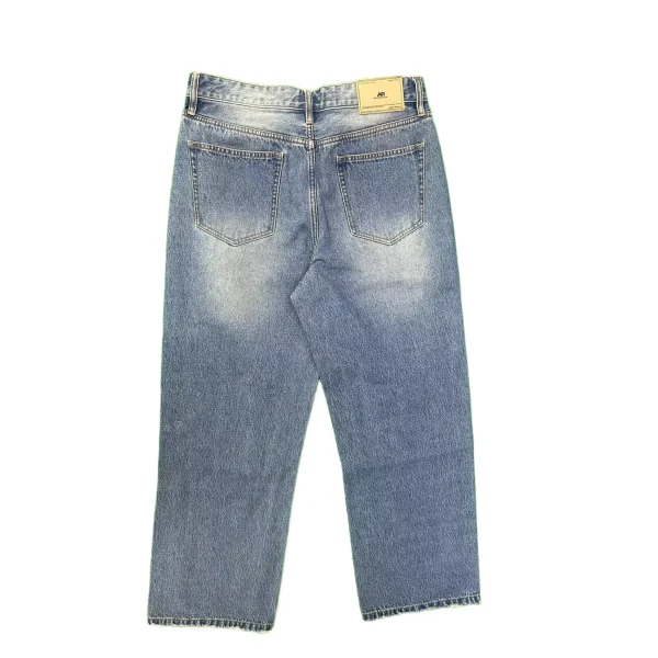 Autumn Men's Trendy Loose Jeans Vintage High Street Style Wide Leg Pants with Woven Weaving Embroidered Techniques - Image 2
