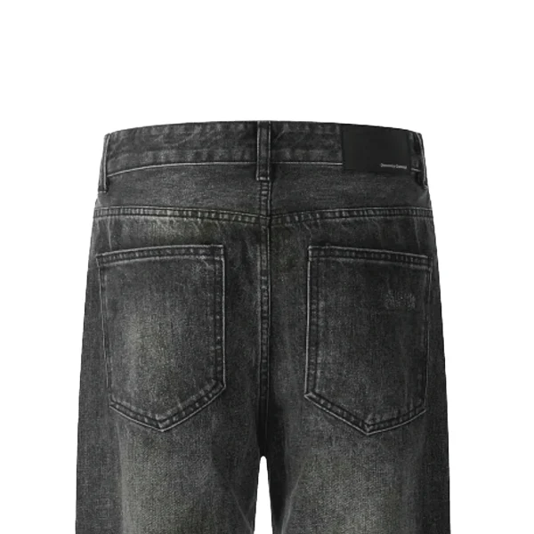 American High Street Style Trendy Breathable Solid Loose Washed Denim Wide Leg Pants Cross-Border - Image 3